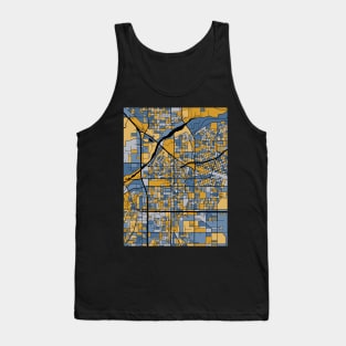 Bakersfield Map Pattern in Blue & Gold Tank Top